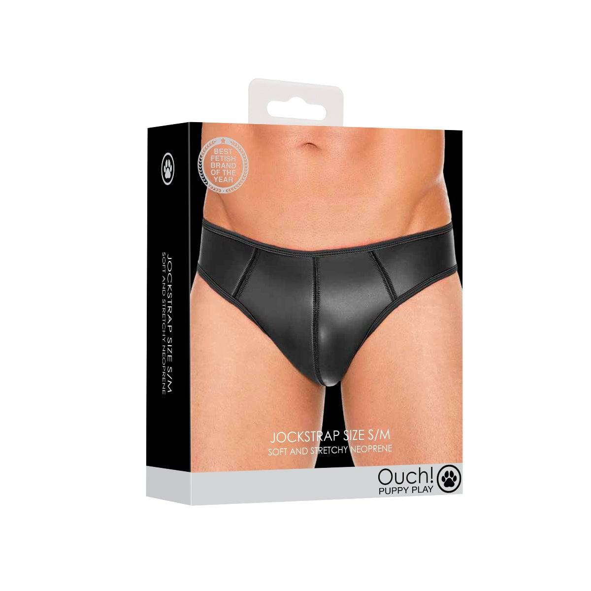 Ouch Neoprene Open Back Jockstrap S/M Black - Adult Outlet