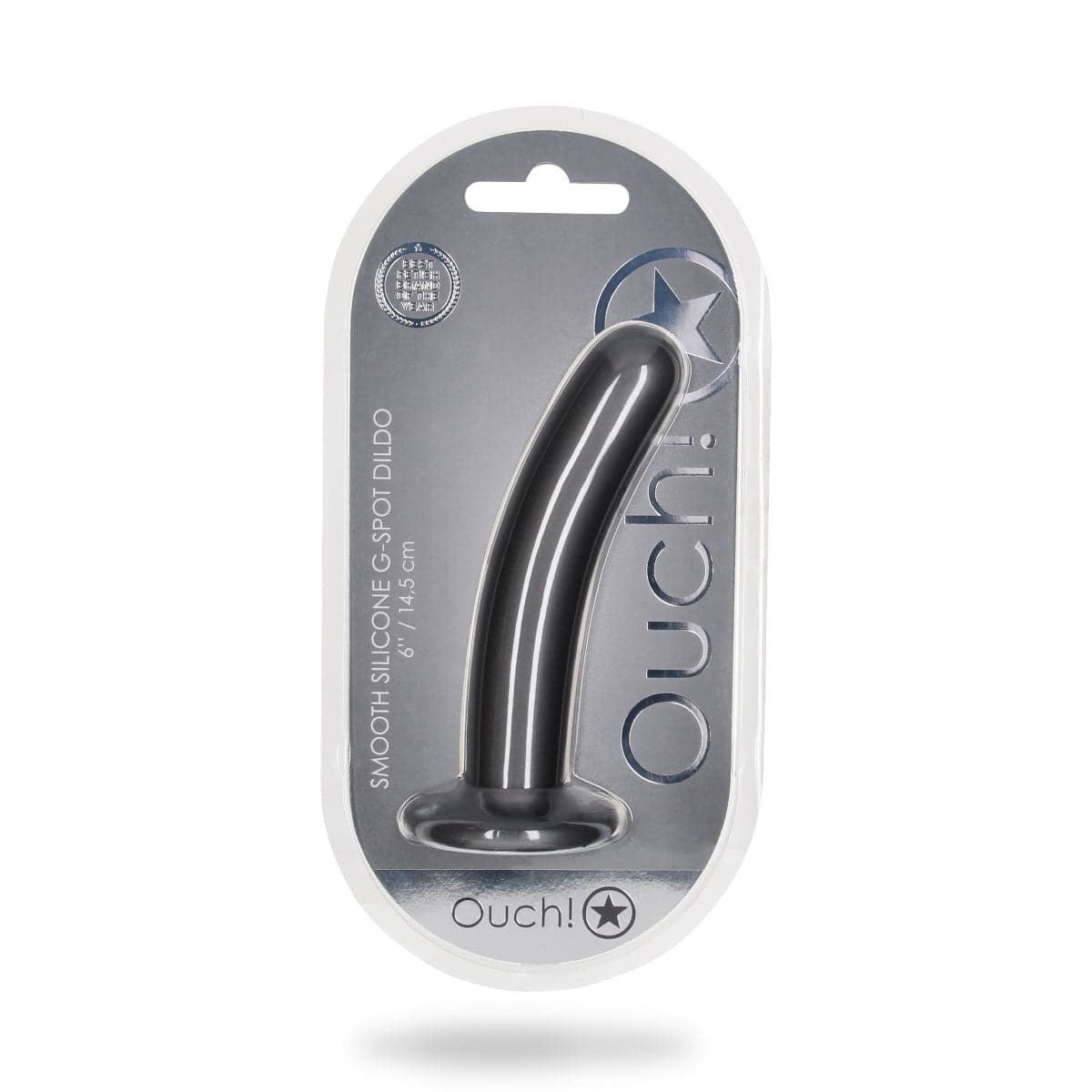 Ouch Smooth Silicone G Spot Dildo 6Inch Metallic Grey - Adult Outlet