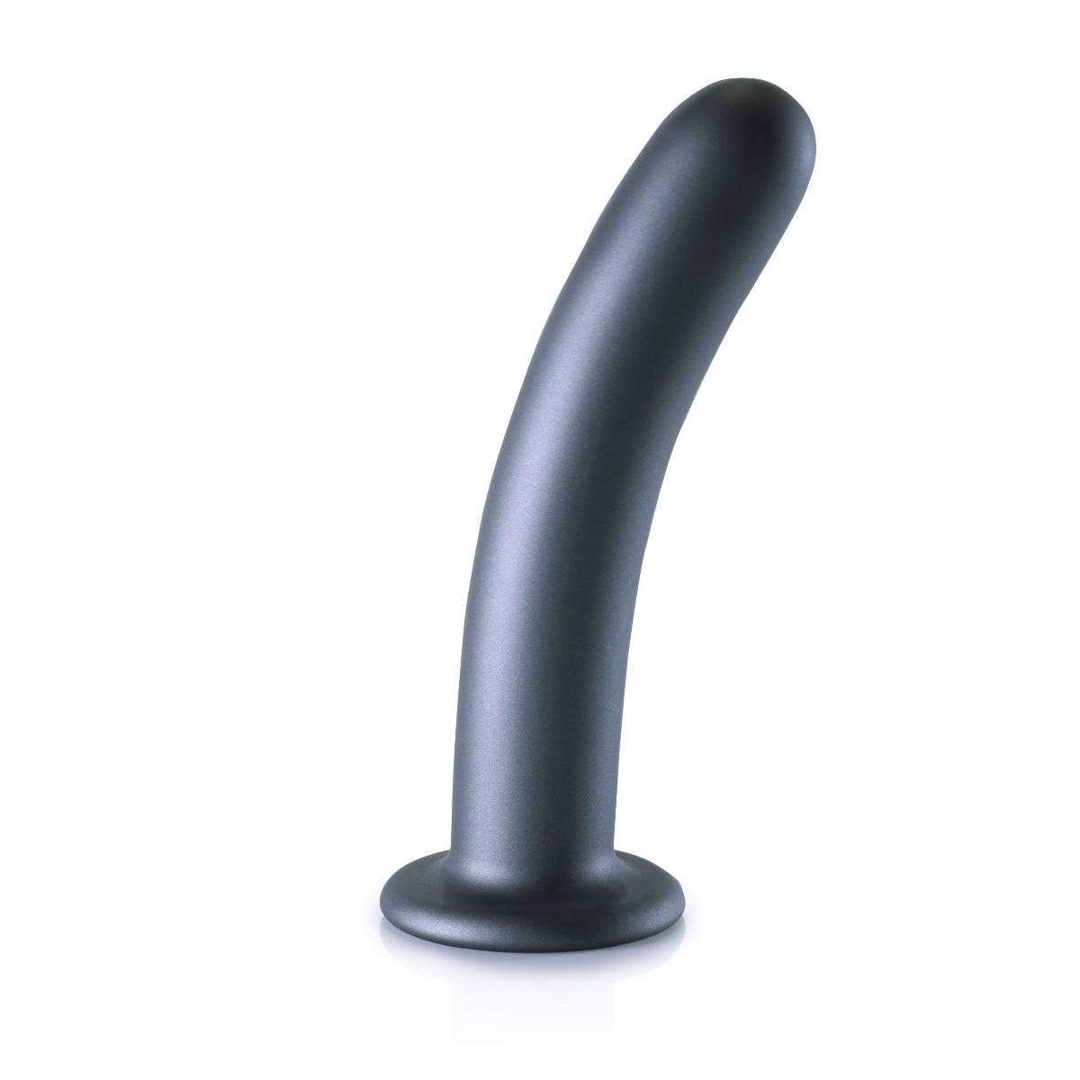 Ouch Smooth Silicone G Spot Dildo 7Inch Metallic Grey - Adult Outlet