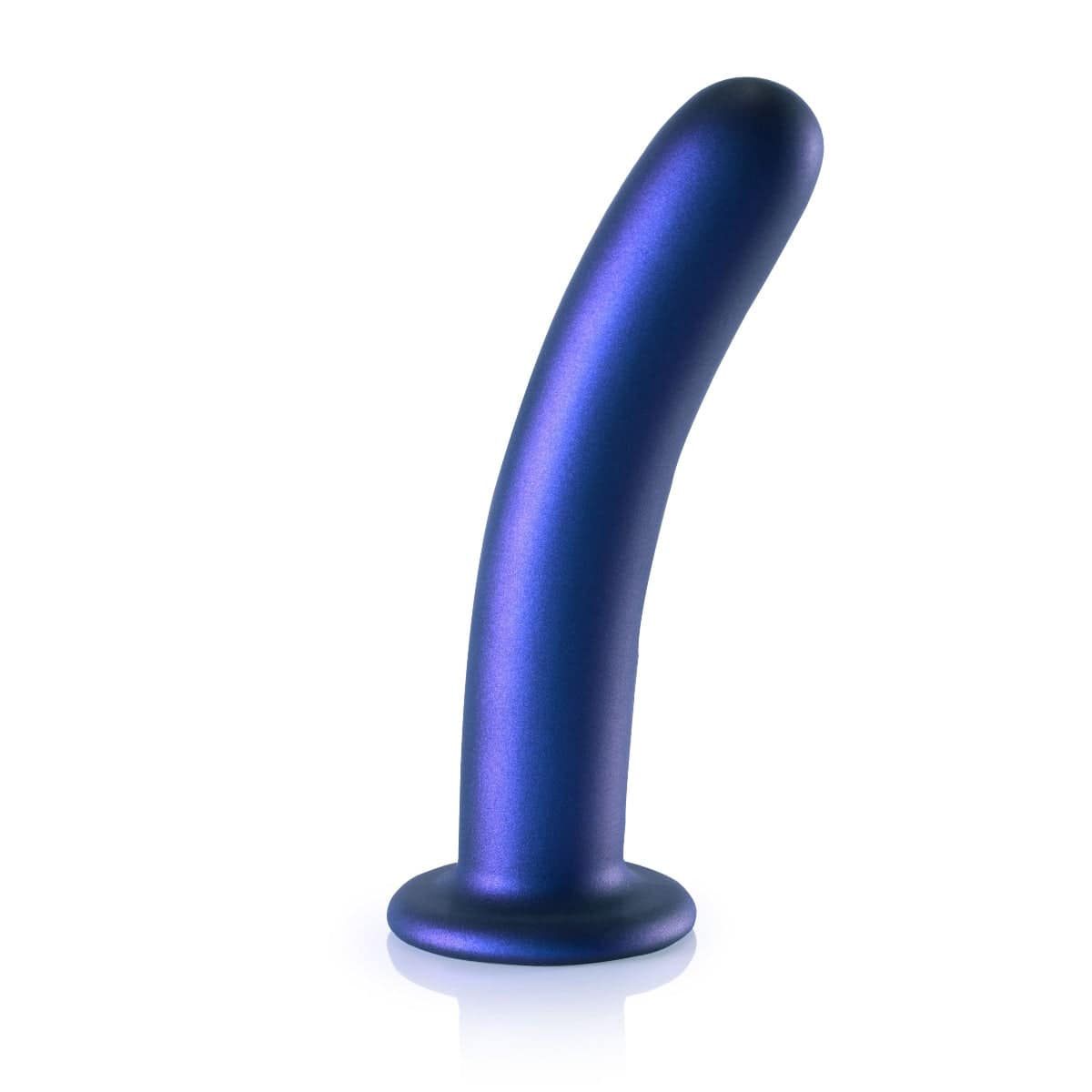 Ouch Smooth Silicone G Spot Dildo 7Inch Metallic Blue - Adult Outlet