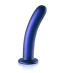 Ouch Smooth Silicone G Spot Dildo 7Inch Metallic Blue - Adult Outlet