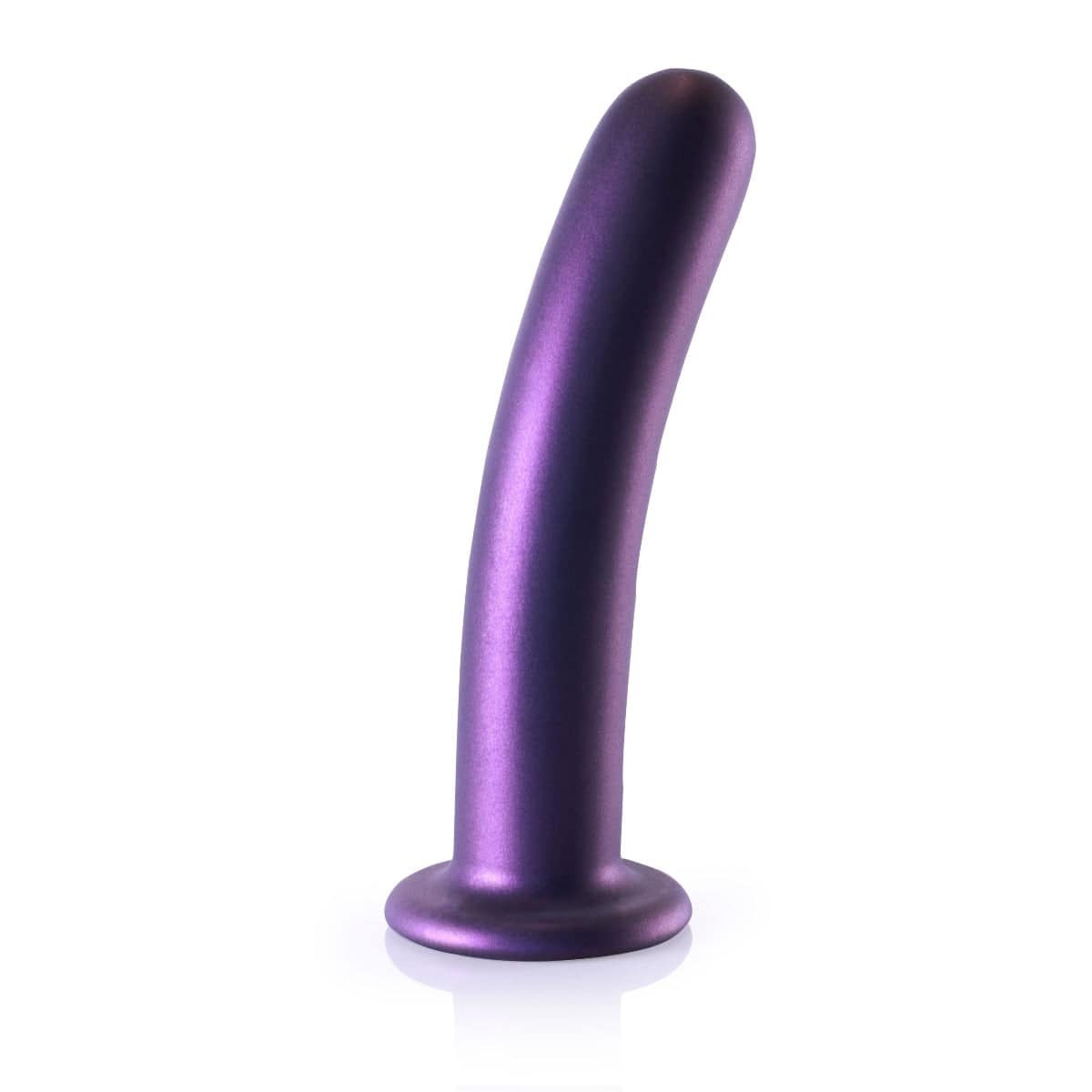 Ouch Smooth Silicone G Spot Dildo 7Inch Metallic Purple - Adult Outlet