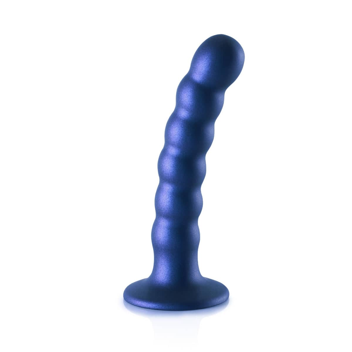 Ouch Beaded Silicone G Spot Dildo 5Inch Metallic Blue - Adult Outlet