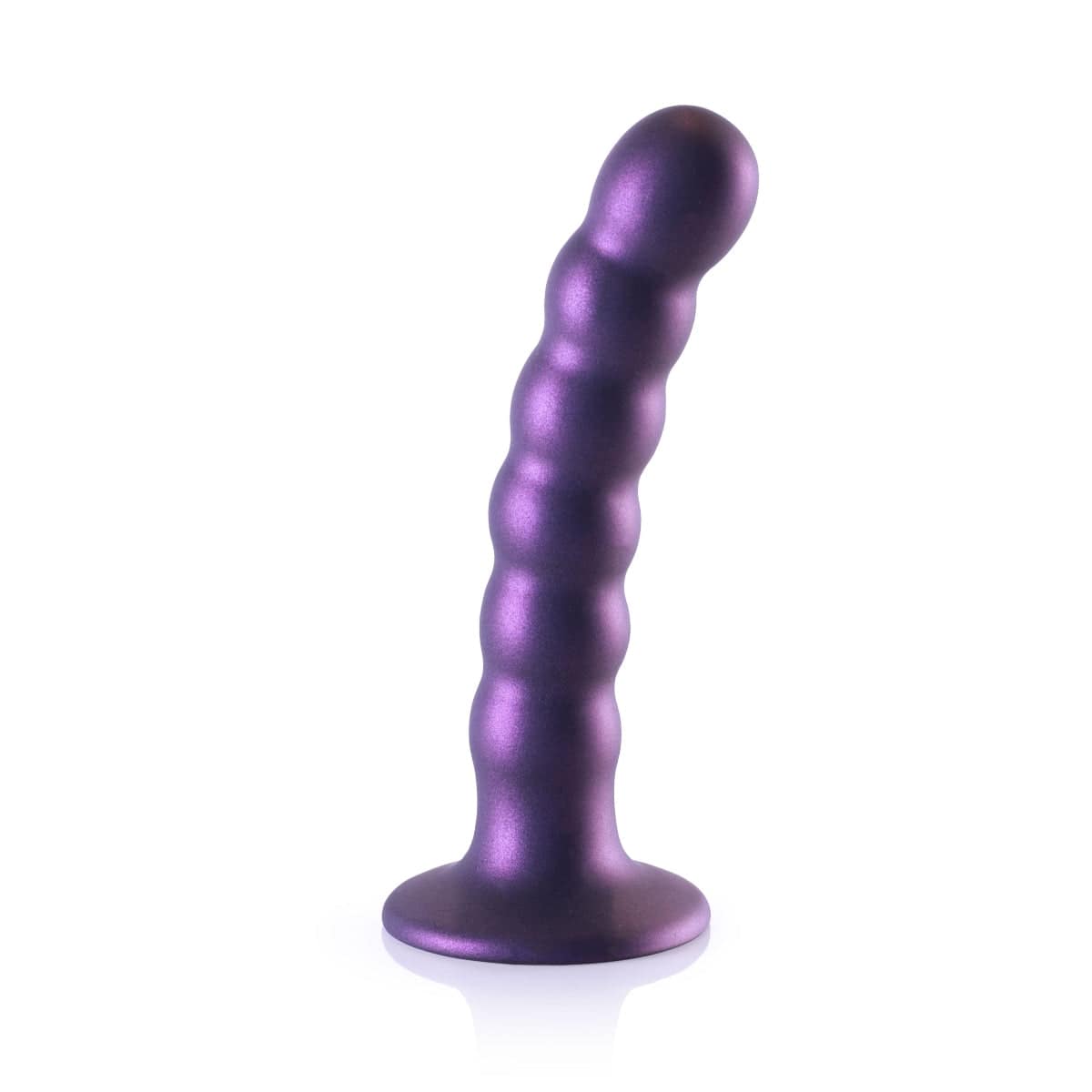 Ouch Beaded Silicone G Spot Dildo 5Inch Metallic Purple - Adult Outlet