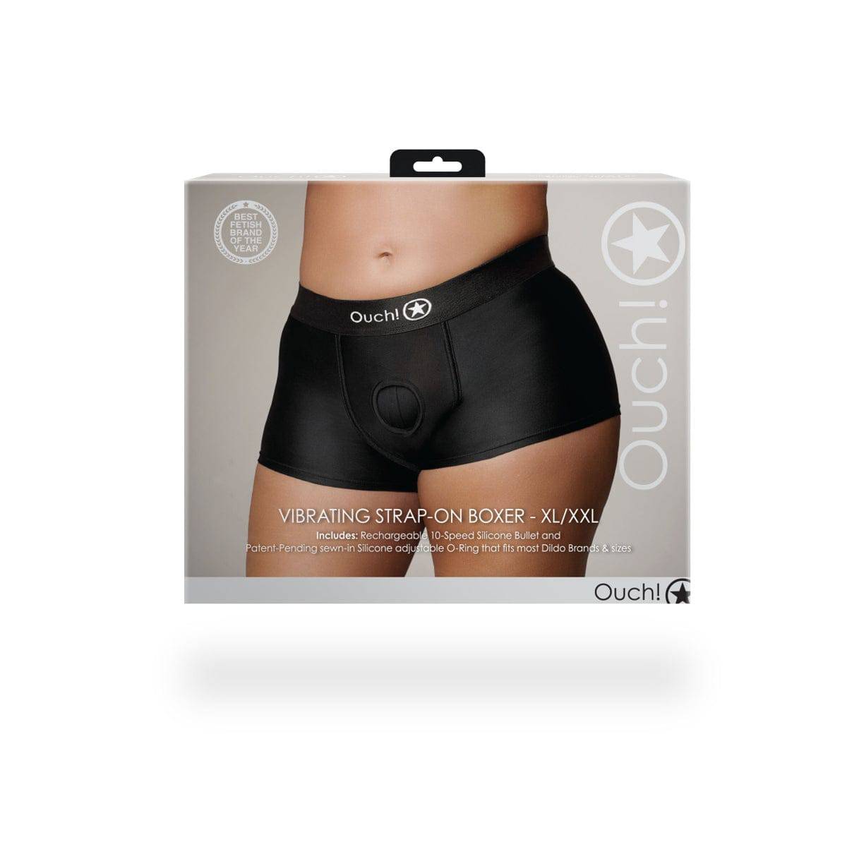 Ouch Vibrating Strap On Boxer Pantie XL.XXL Black - Adult Outlet