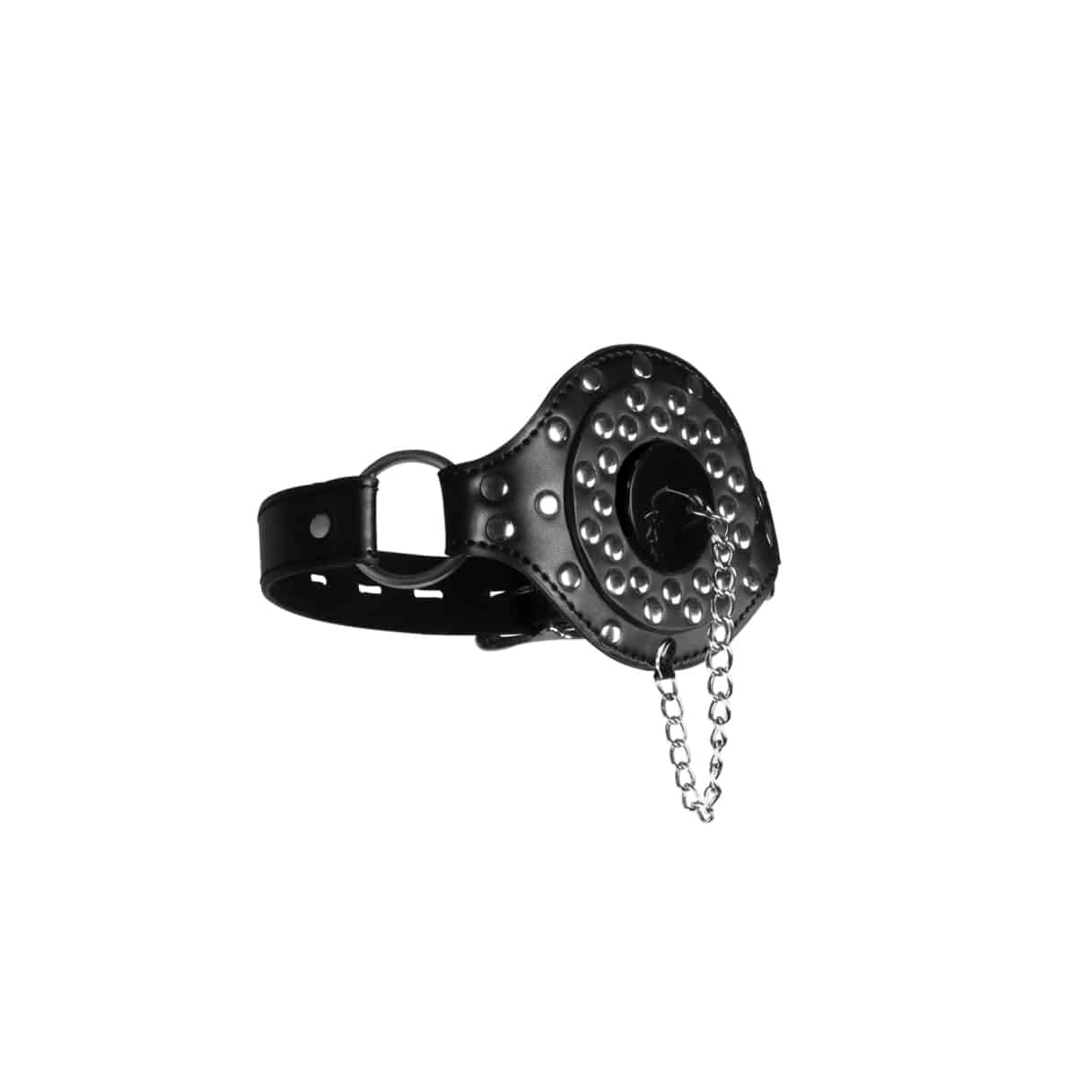 Open Mouth Gag With Plug Stopper Black - Adult Outlet