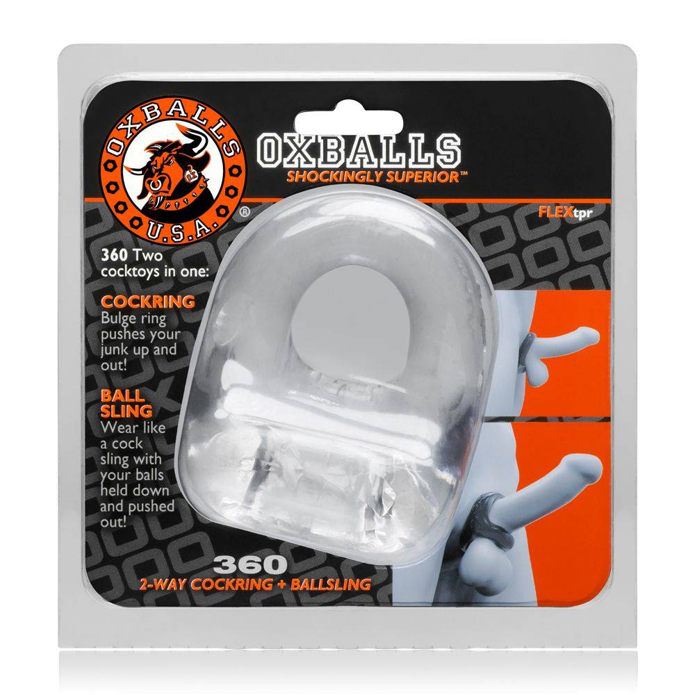 Oxballs 360 Cockring And Ballsling Clear - Adult Outlet