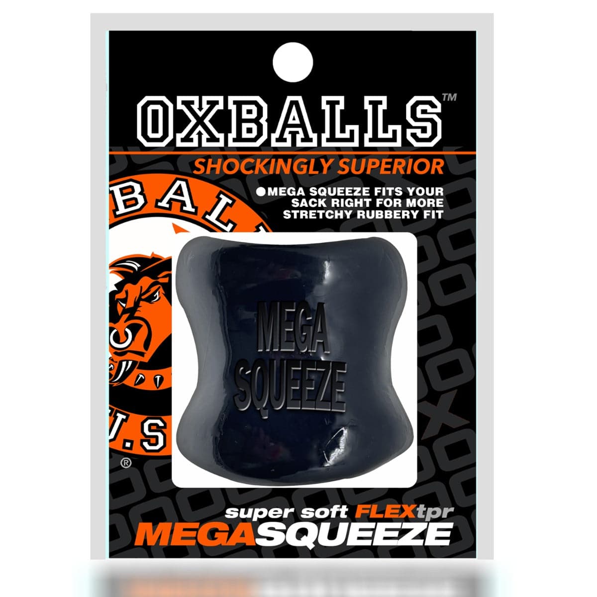 Oxballs Mega Squeeze Ergofit Ballstretcher Black - Adult Outlet