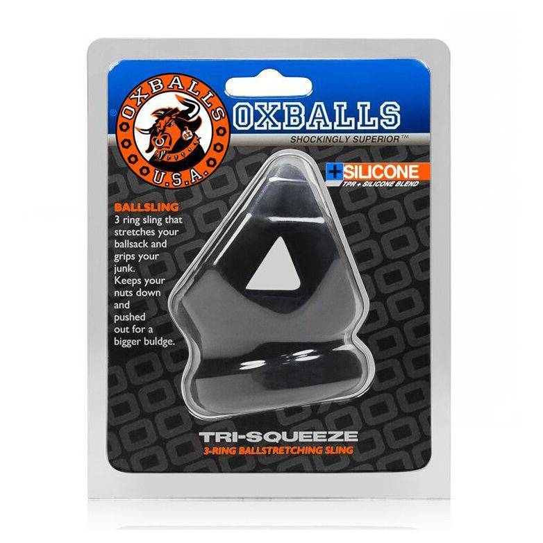 Oxballs Tri-Squeeze Cocksling Ballstretcher Black - Adult Outlet