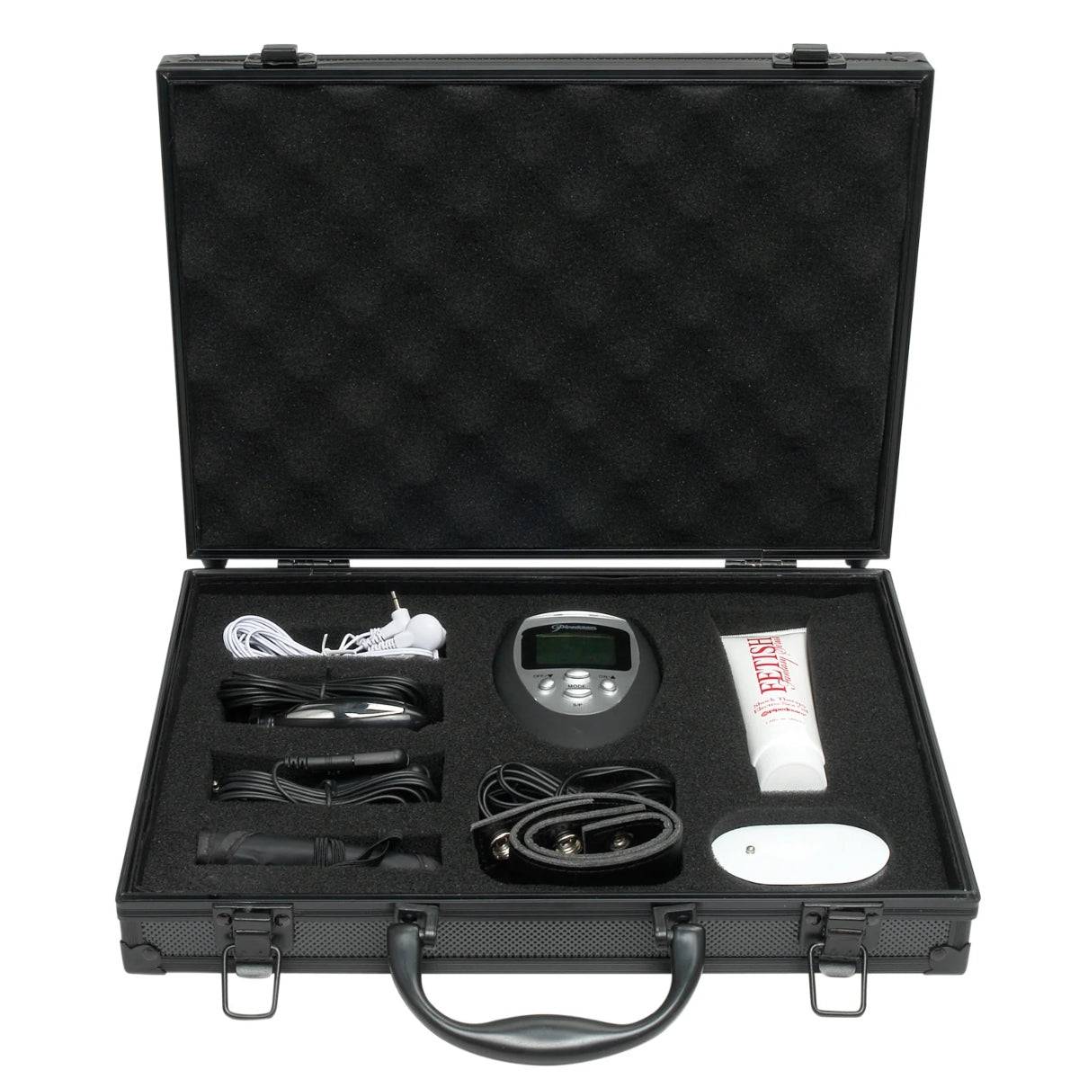 Fetish Fantasy Series Deluxe Shock Therapy Travel Kit - Black/Silver/White - Adult Outlet