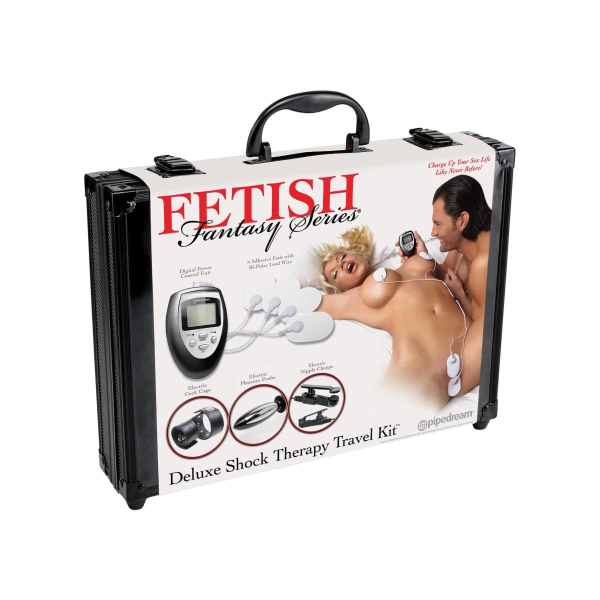 Fetish Fantasy Series Deluxe Shock Therapy Travel Kit - Black/Silver/White - Adult Outlet