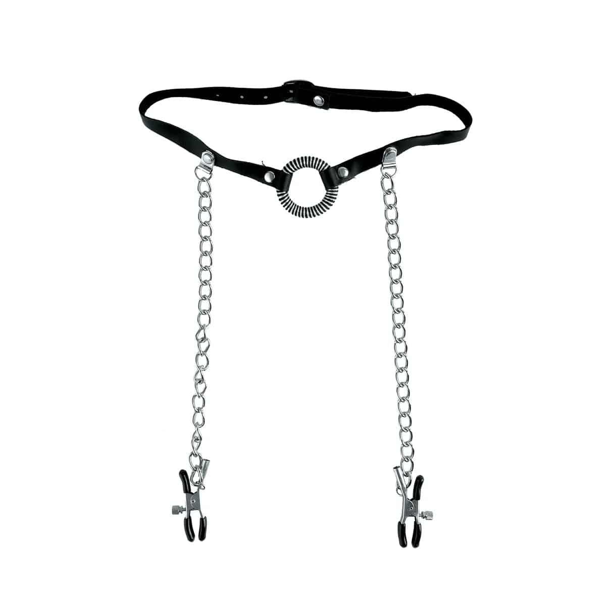 Fetish Fantasy Series Limited Edition O-Ring Gag & Nipple Clamps - Black - Adult Outlet