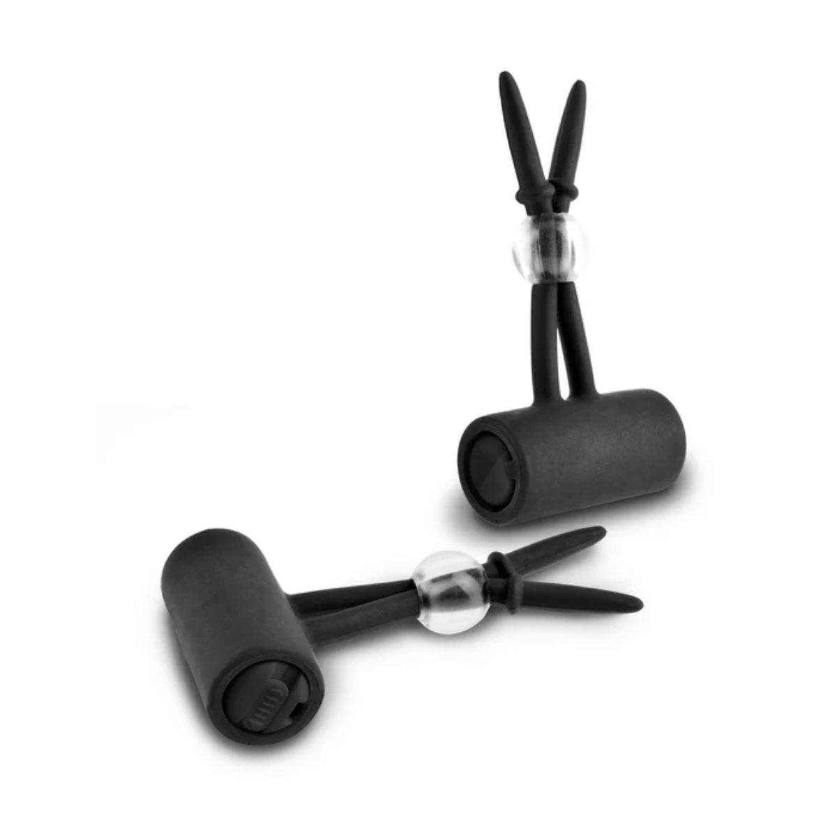 Fetish Fantasy Series Limited Edition Vibrating Silicone Nipple Lassos - Black - Adult Outlet