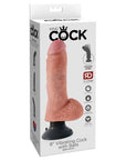 King Cock 8Inch Vibrating Cock With Balls - Light - Adult Outlet