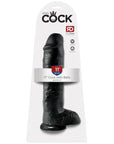 King Cock 11Inch Cock With Balls - Black - Adult Outlet