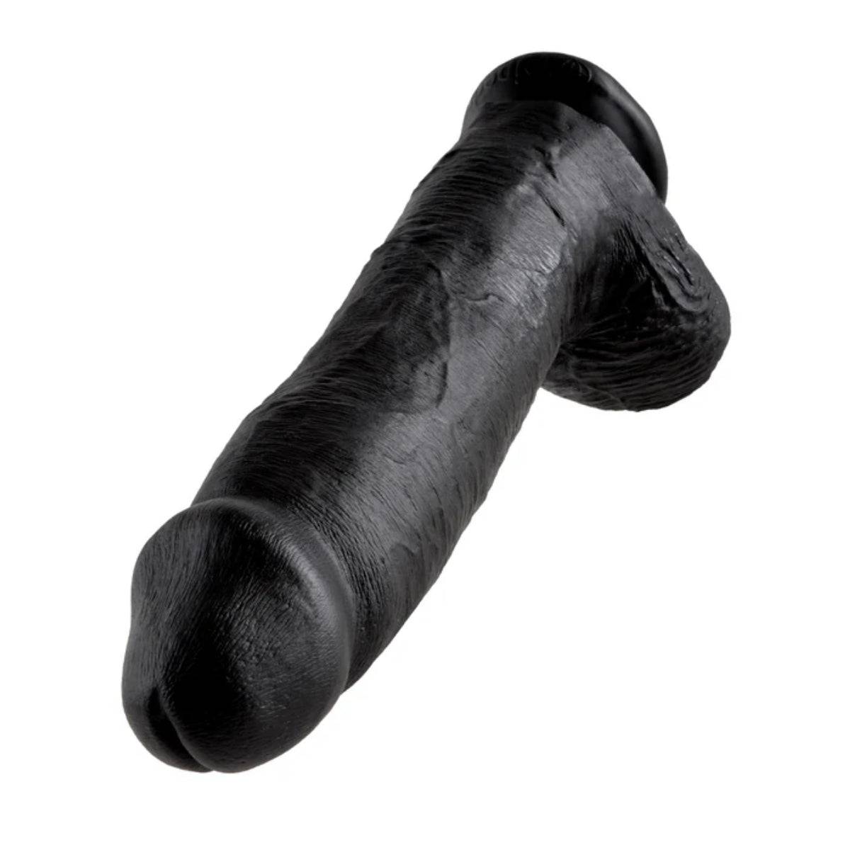 King Cock 12Inch Cock With Balls - Black - Adult Outlet