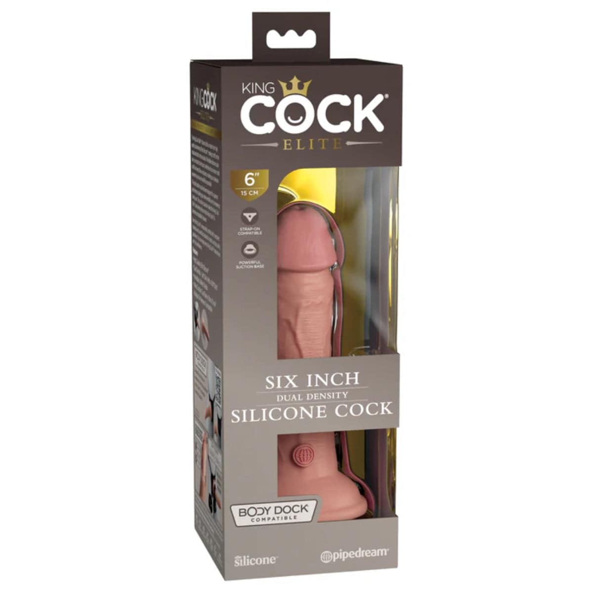 King Cock Elite 6Inch Silicone Dual Density Cock - Light - Adult Outlet