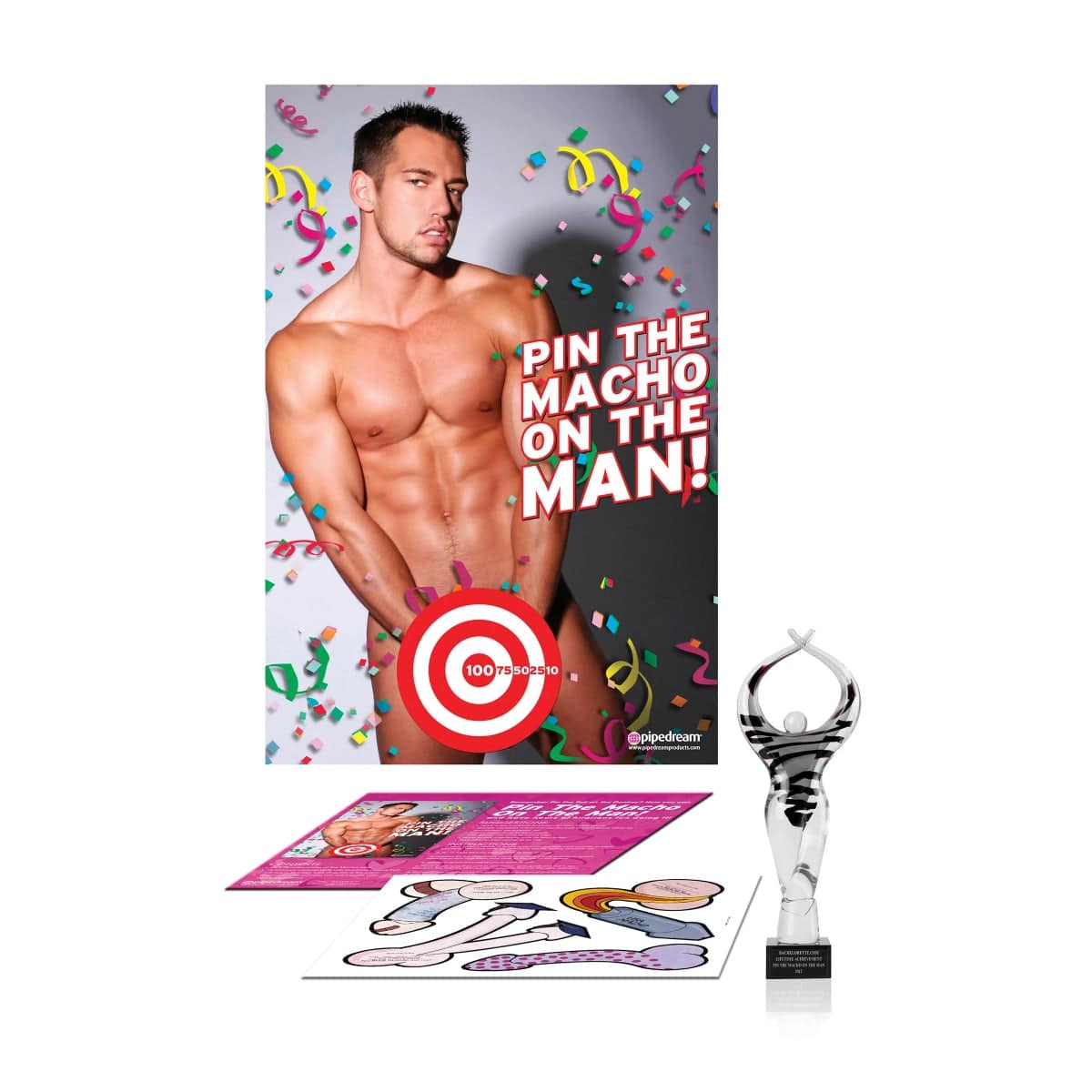 Bachelorette Party Favors Pin The Macho On The Man - Multi - Adult Outlet