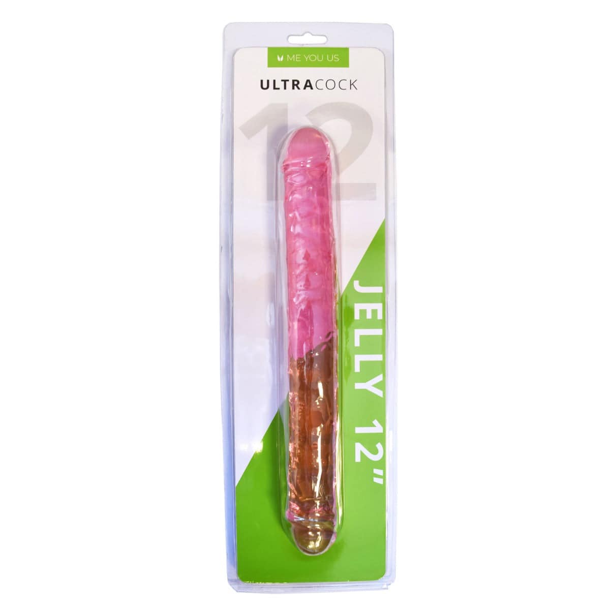 Me You Us Ultra Cock Pink Jelly Double Ended Dildo 12" - Adult Outlet