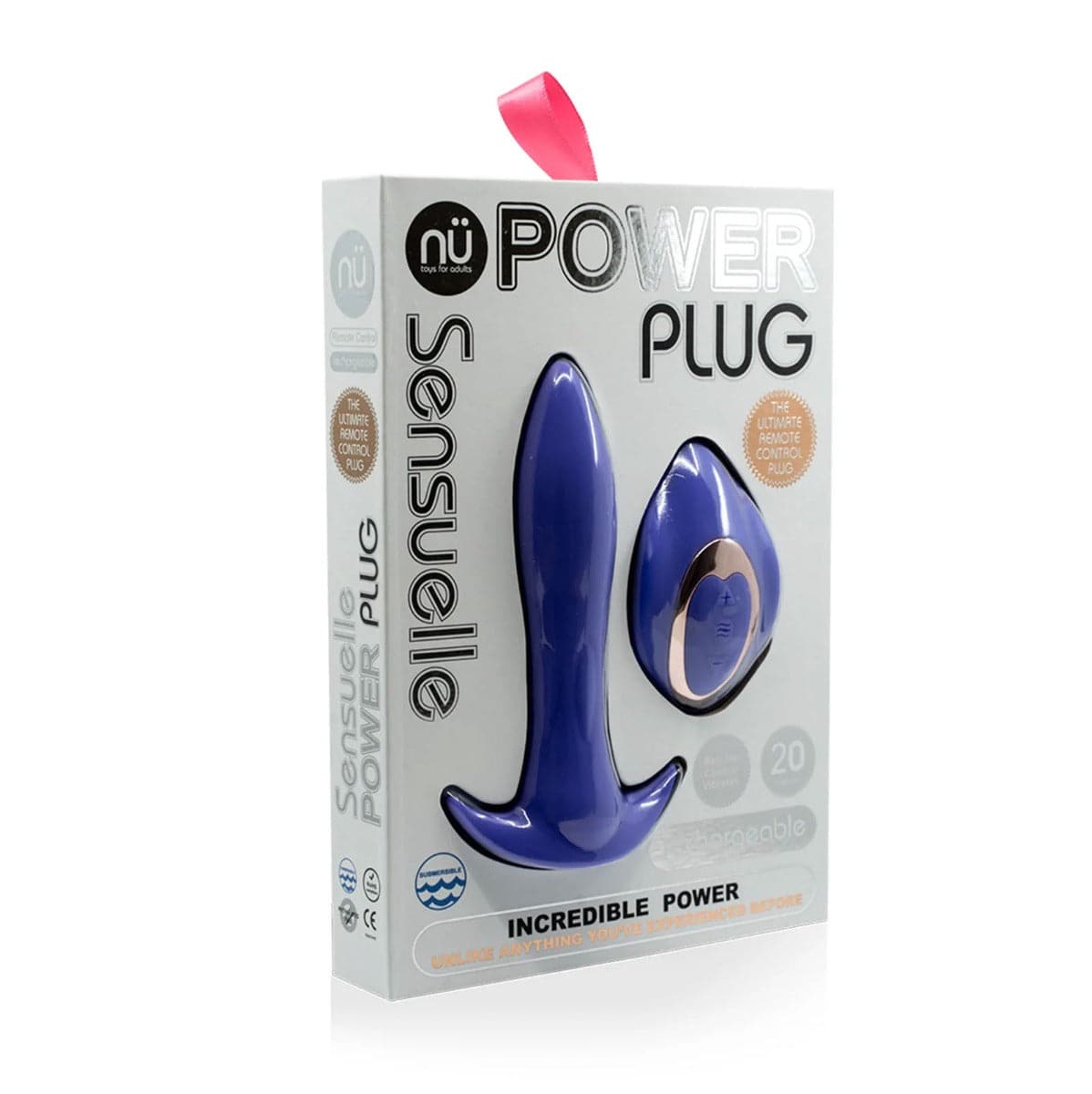 Nu Sensuelle Power Plug 20 Function R/C Butt Plug Ultra Violet - Adult Outlet