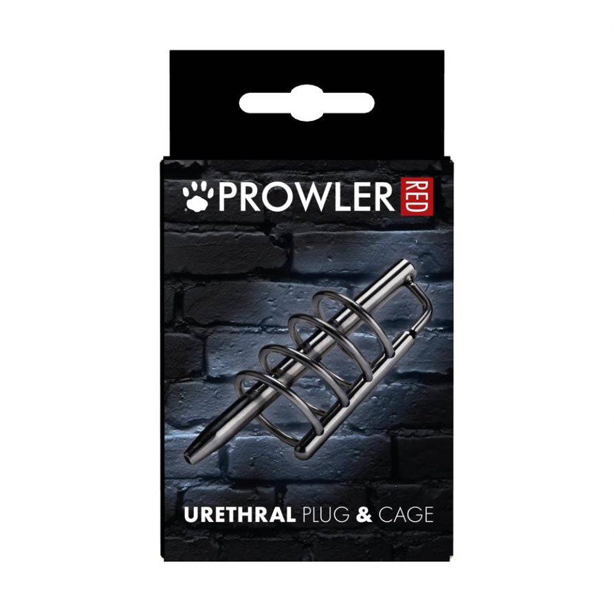 Prowler Red Urethral Plug And Cage - Adult Outlet