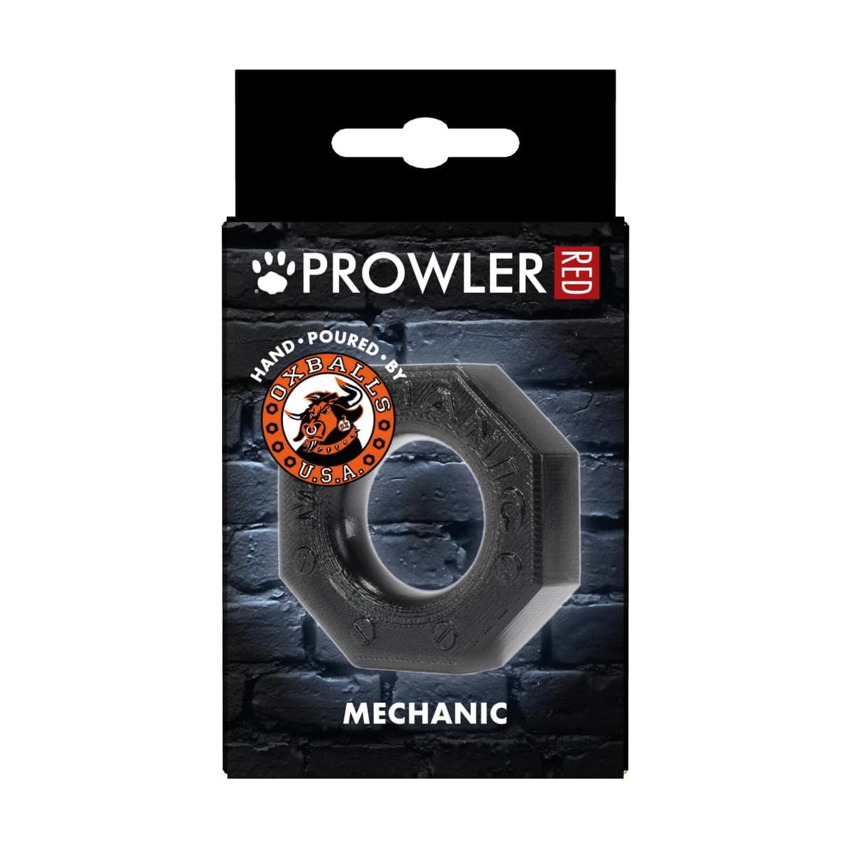 Prowler Red By Oxballs Mechanic Cock Ring Black - Adult Outlet