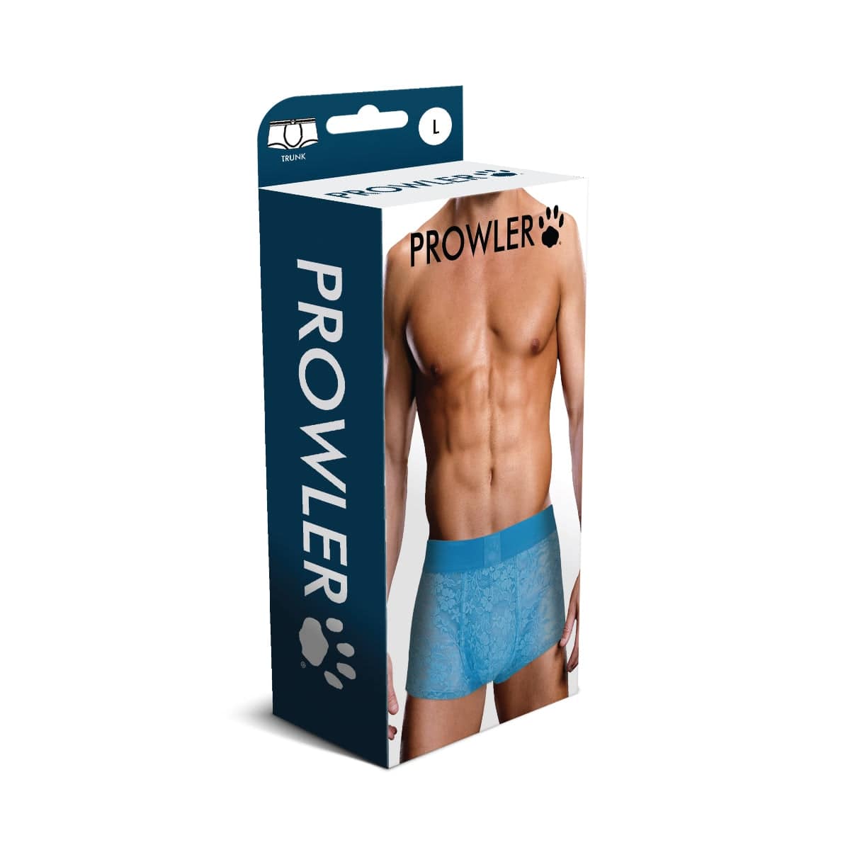 Prowler Neon Blue Lace Trunk Large - Adult Outlet