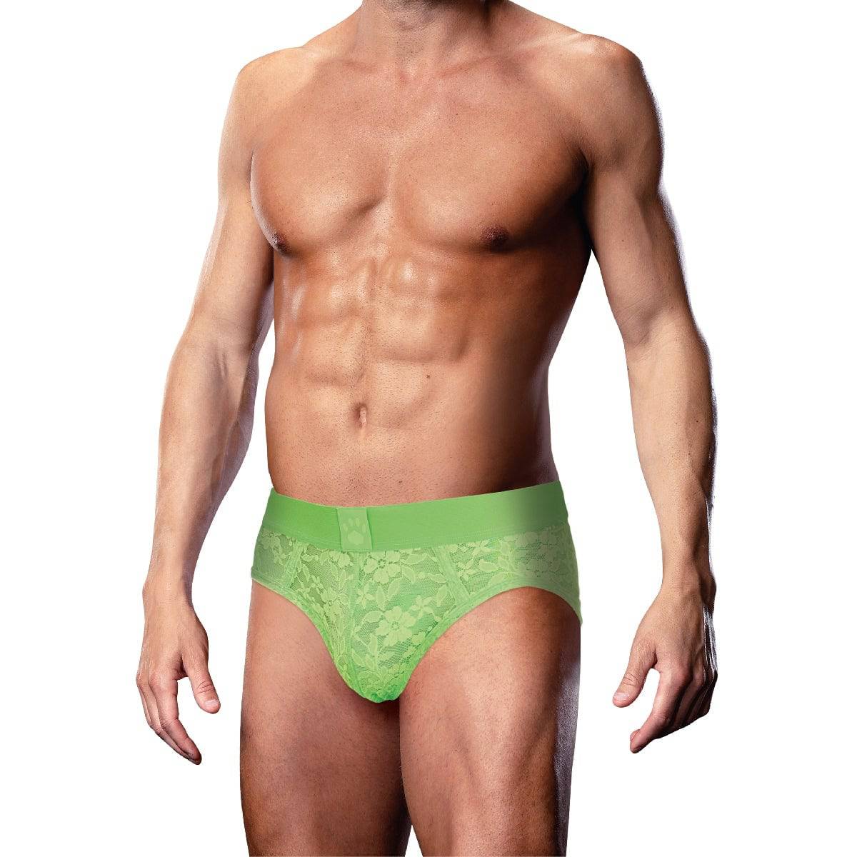 Prowler Neon Green Lace Open Back Brief XX Large - Adult Outlet