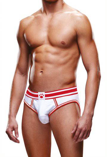 Prowler White/Red Open Brief Medium - Adult Outlet