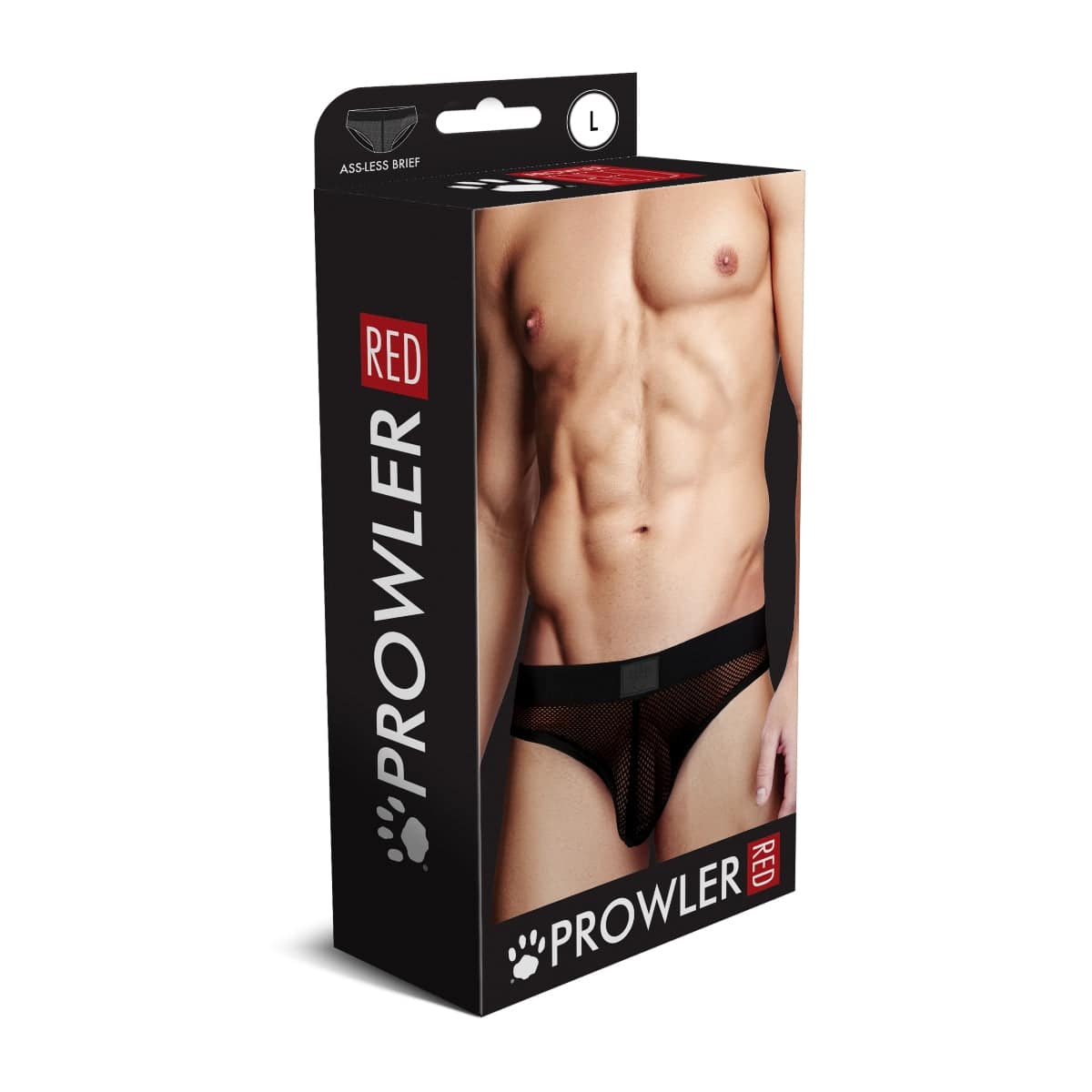 Prowler Red Fishnet Ass-Less Brief L - Adult Outlet