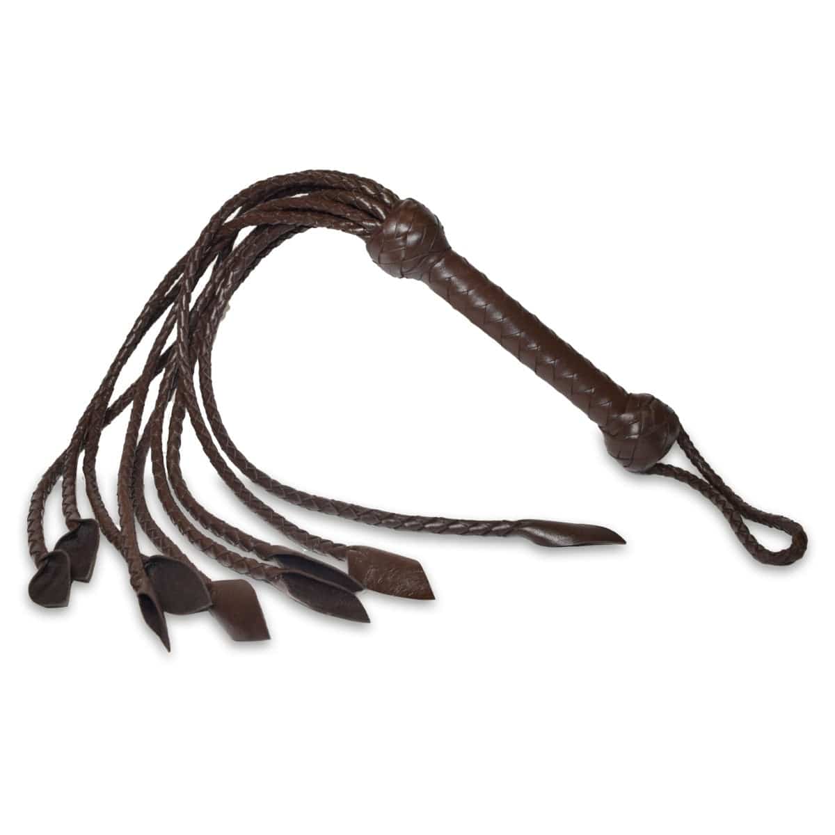 Prowler Red Brown Leather Flogger - Adult Outlet