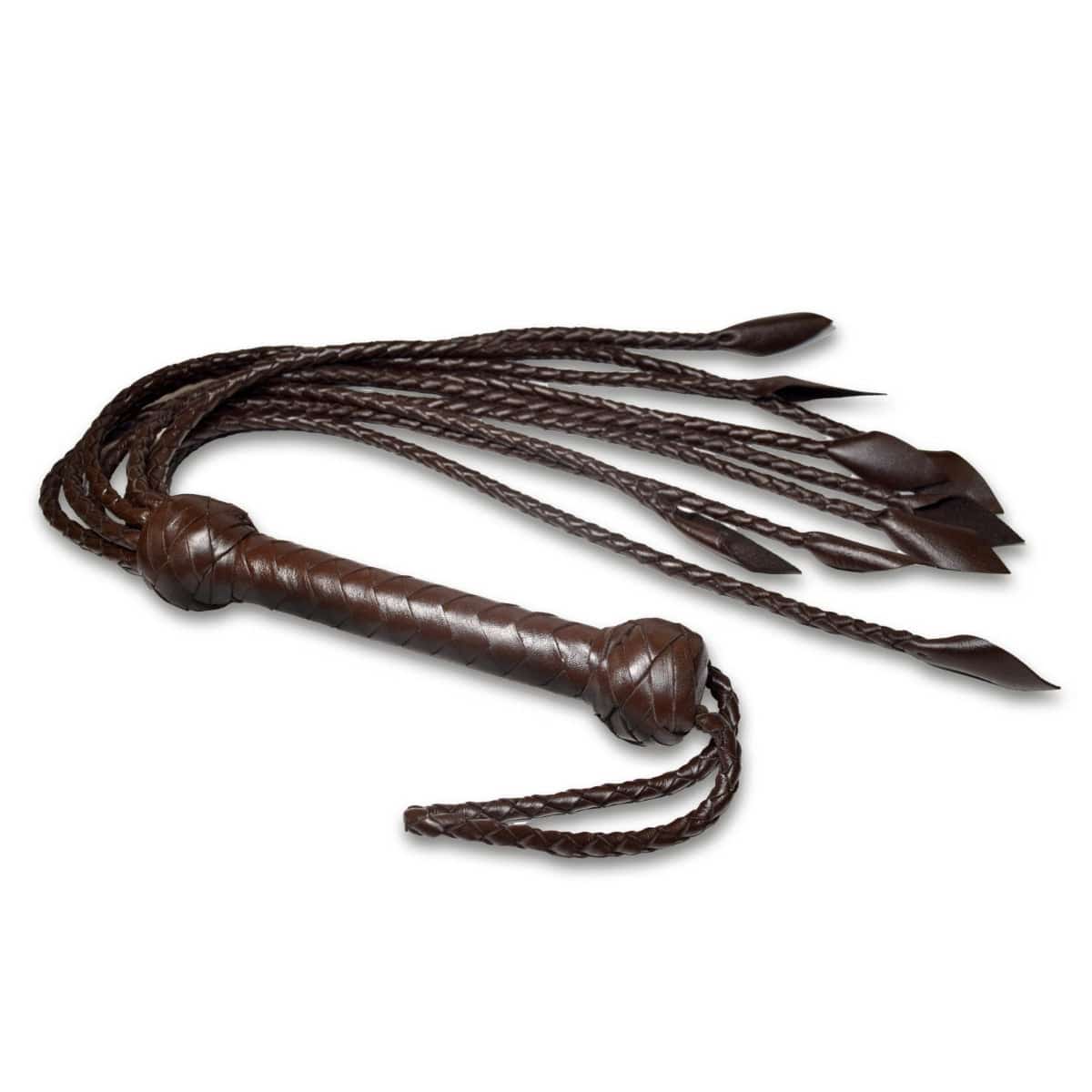 Prowler Red Brown Leather Flogger - Adult Outlet