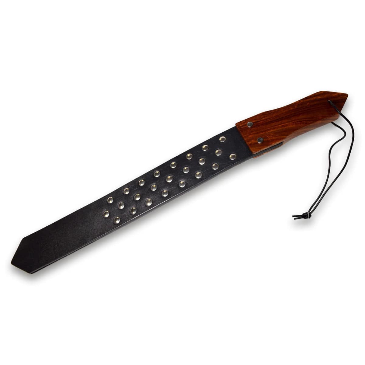 Prowler Red Leather And Wood Studded Paddle - Adult Outlet