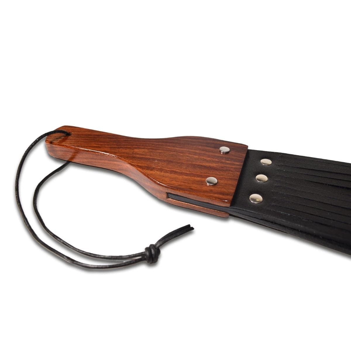 Prowler Red Leather And Wood Fringe Paddle - Adult Outlet