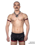 Prowler Red Leather Sports Shorts Black/Red Large - Adult Outlet