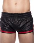 Prowler Red Leather Sports Shorts Black/Red Large - Adult Outlet