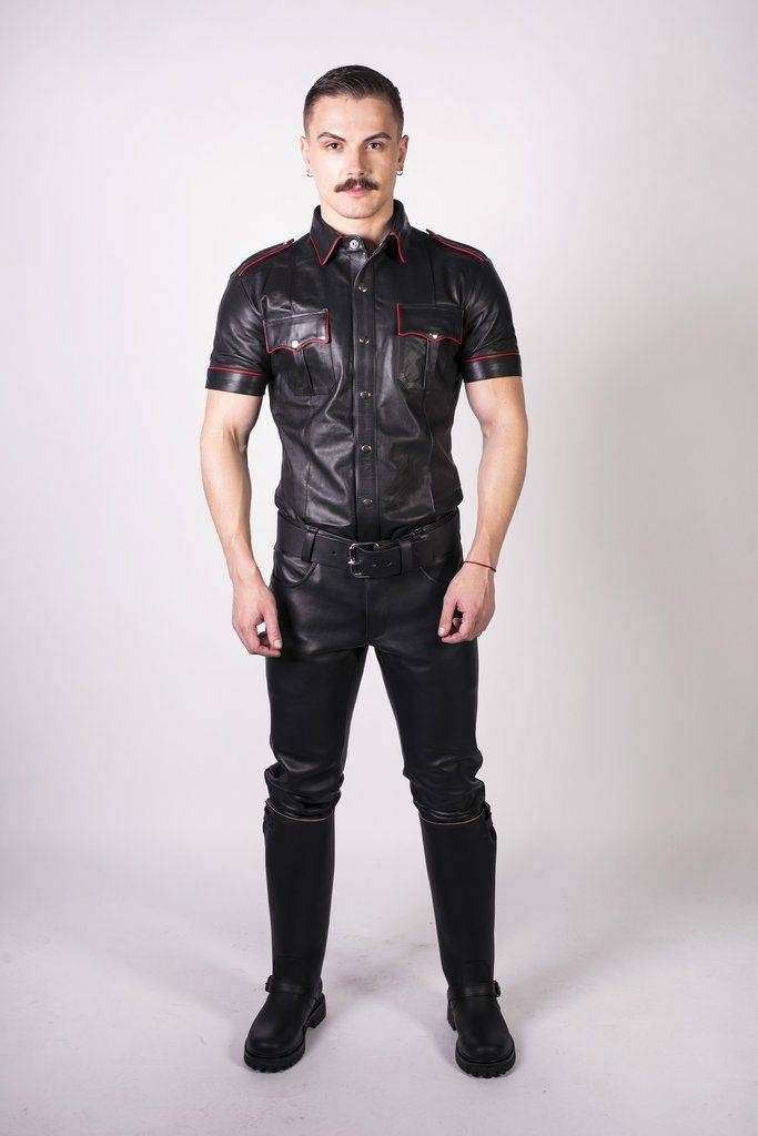 Prowler Red Leather Jeans Black 32In - Adult Outlet