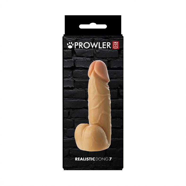 Prowler Red Realistic Dildo With Suction Base Dong And Balls Flesh 7In - Adult Outlet