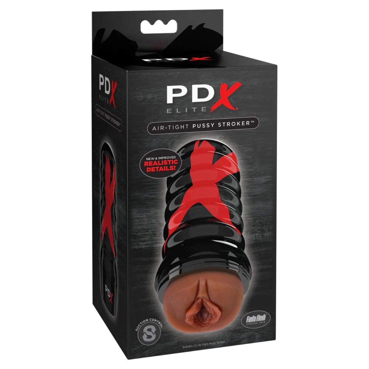 PDX Elite Air Tight Pussy Stroker - Brown/Black - Adult Outlet