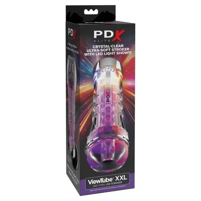 PDX Elite ViewTube XXL See Thru EZ Grip LED Stroker Clear
