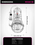 PDX Elite ViewTube Vac XXL Pump See Thru EZ Grip Pump Stroker Clear