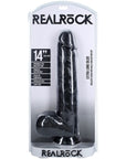 Realrock Extra Large Straight Dildo With Balls 14 Inch - Adult Outlet