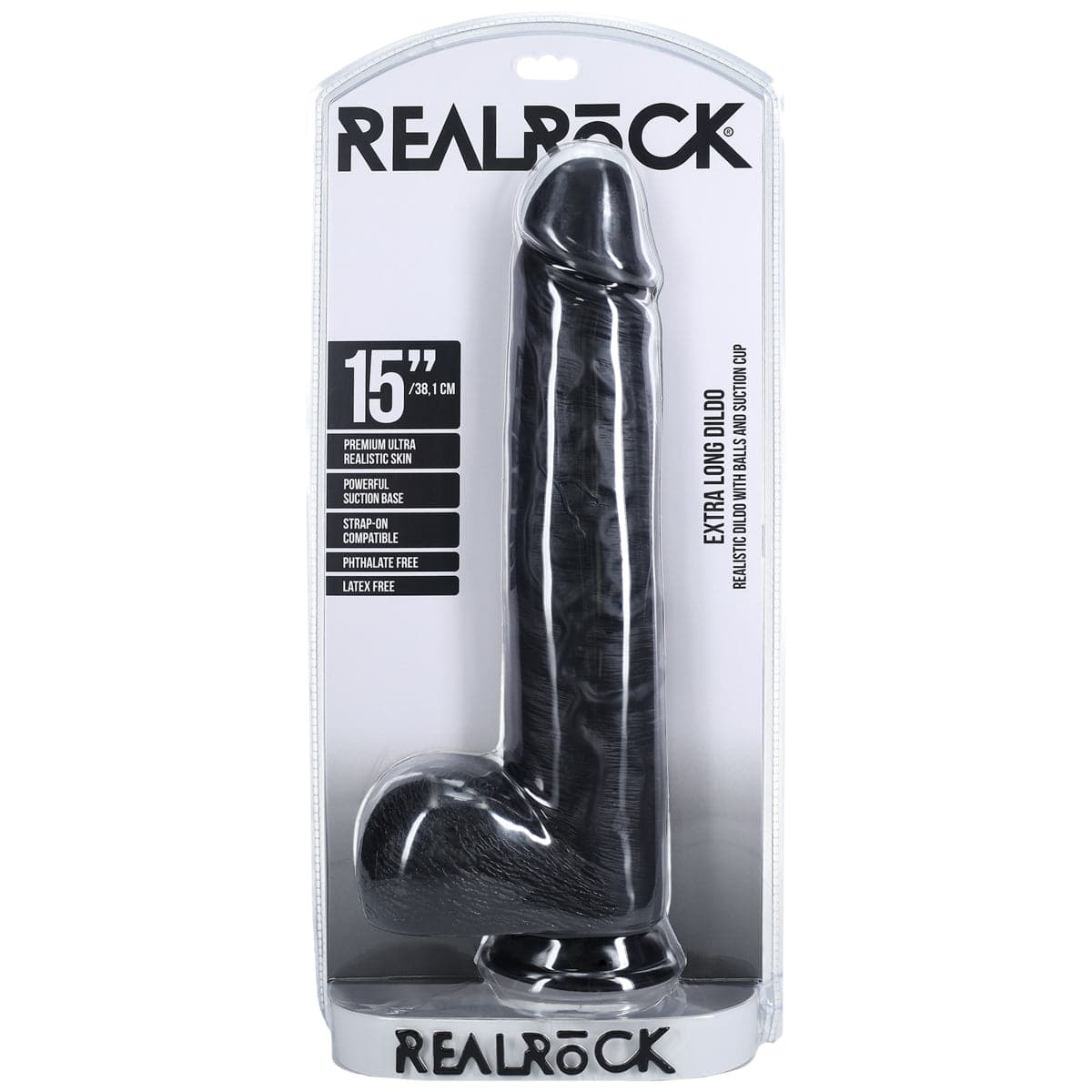 Realrock Extra Large Straight Dildo With Balls 15 Inch - Adult Outlet