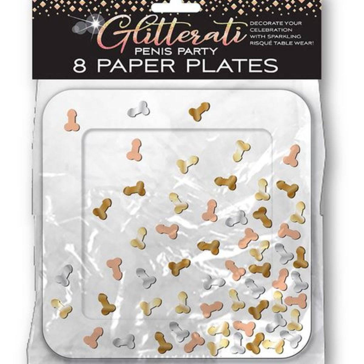 Little Genie Glitterati Penis Party Plates - Adult Outlet