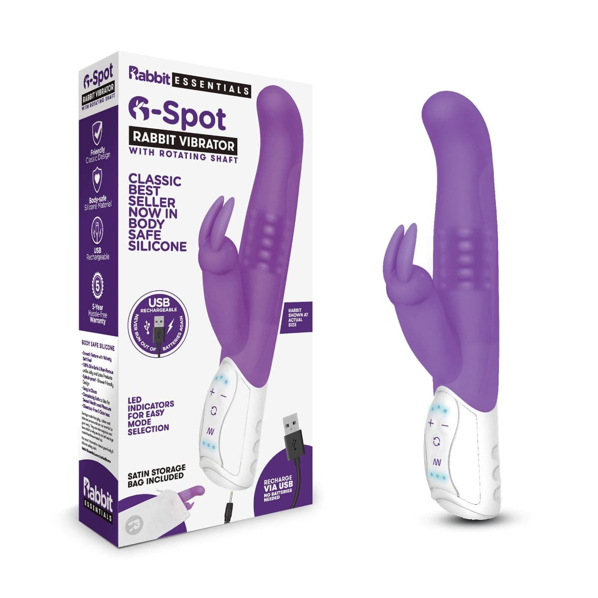 Rabbit Essentials Rr Rechargeable G-Spot Rabbit Purple - Adult Outlet