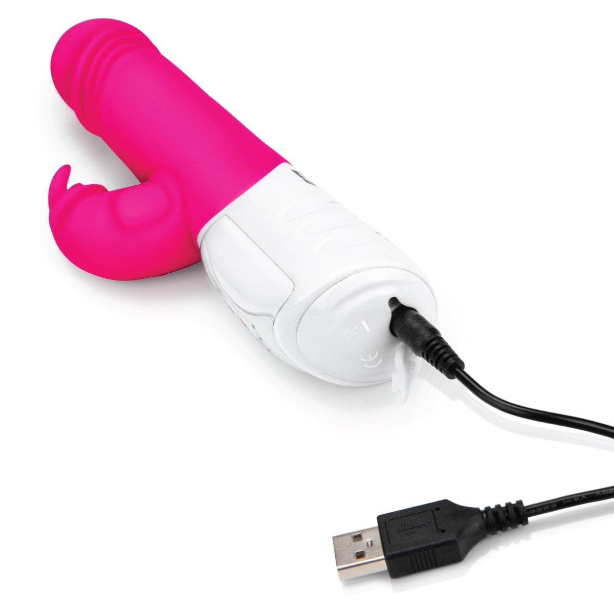 Rabbit Essentials Rr Rechargeable Thrusting Rabbit Vibrator Hot Pink - Adult Outlet