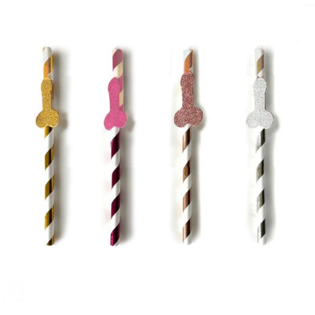 Little Genie Glitterati Penis Party Cocktail Straws - Adult Outlet