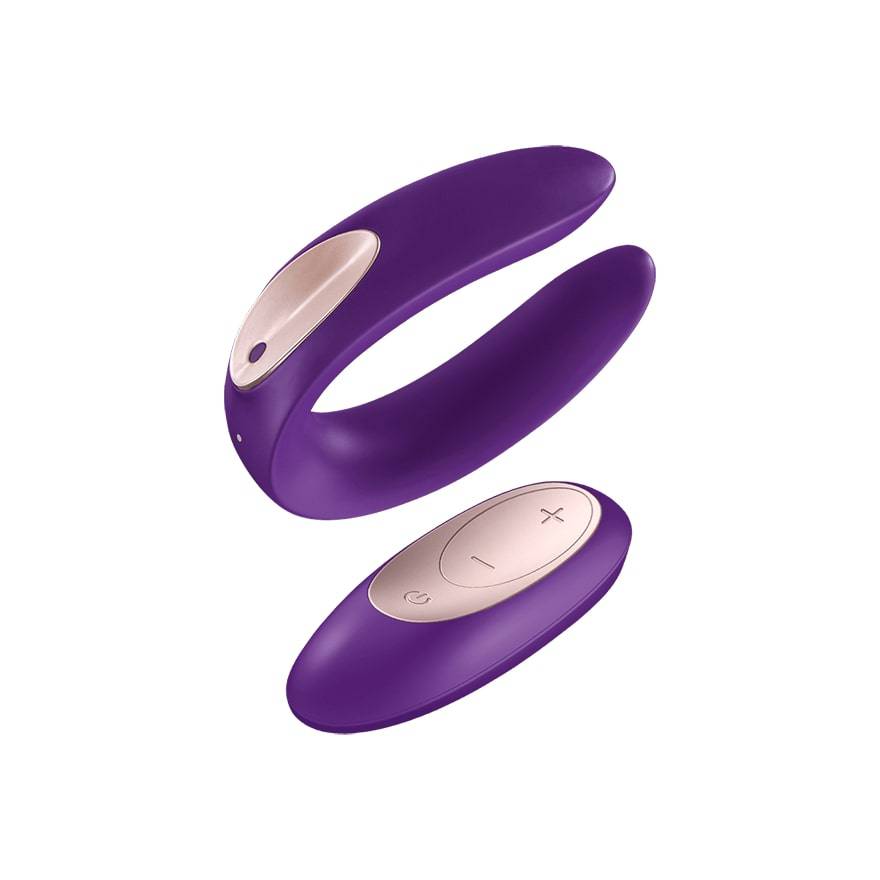 Satisfyer Double Plus Remote Control Vibrator Purple - Adult Outlet