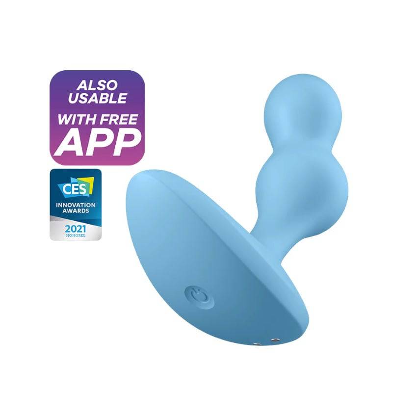 Satisfyer Deep Diver Connect App Vibrating Plug Blue - Adult Outlet