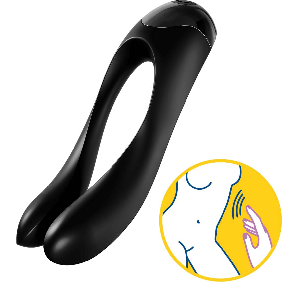 Satisfyer Candy Cane Finger Vibrator Black - Adult Outlet